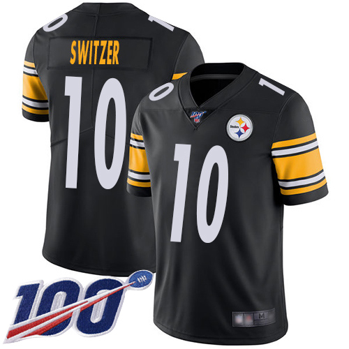 Men Pittsburgh Steelers Football #10 Limited Black Ryan Switzer Home 100th Season Vapor Untouchable Nike NFL Jersey